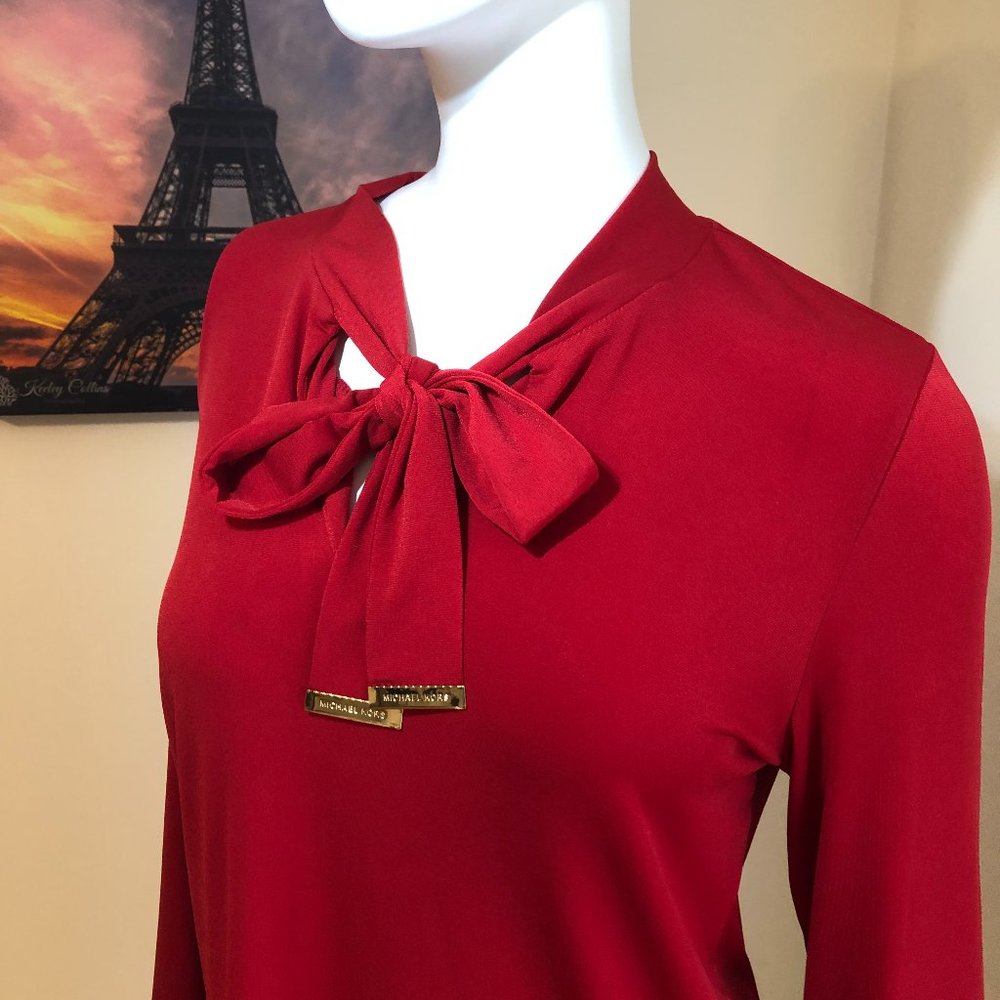 Michael Kors Red Long Sleeved Top